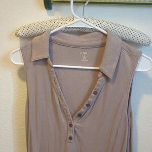 a.n.a Women's Sleeveless Blouse - Soft Taupe